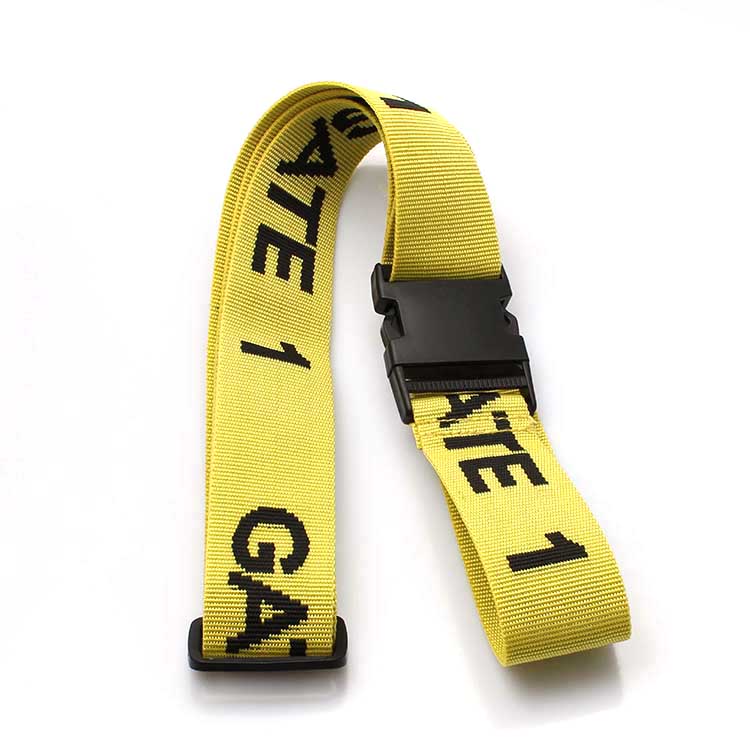 China Custom packing tag loop strap woven luggage belt with breakaway ...