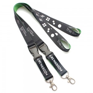 custom double printing bussiness lanyards with disconnect buckle